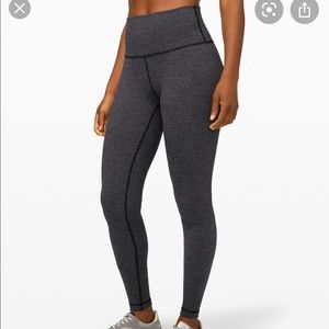 HEATHERED GREY LULULEMON WUNDER UNDER LEGGINGS